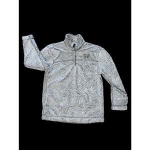 Jostens Fleece Men’s Size Medium Sherpa 1/4 Zip Pullover Sweater Black/White